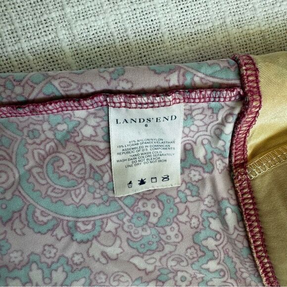 Lands End Tankini Pink Green Halter Top SZ 6 - Picture 9 of 10